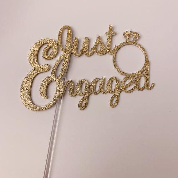 Just Engaged - Cake Topper